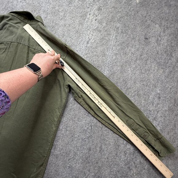 Kuhl Work Shirt Men L Green Long Sleeve Cotton Tencel Canvas Pockets - Picture 13 of 15